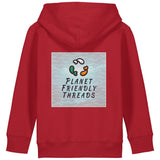 Planet Friendly Logo - Square - Ocean Light | Hoodie | Kids | Cosy | 300gsm Medium Fit | Red