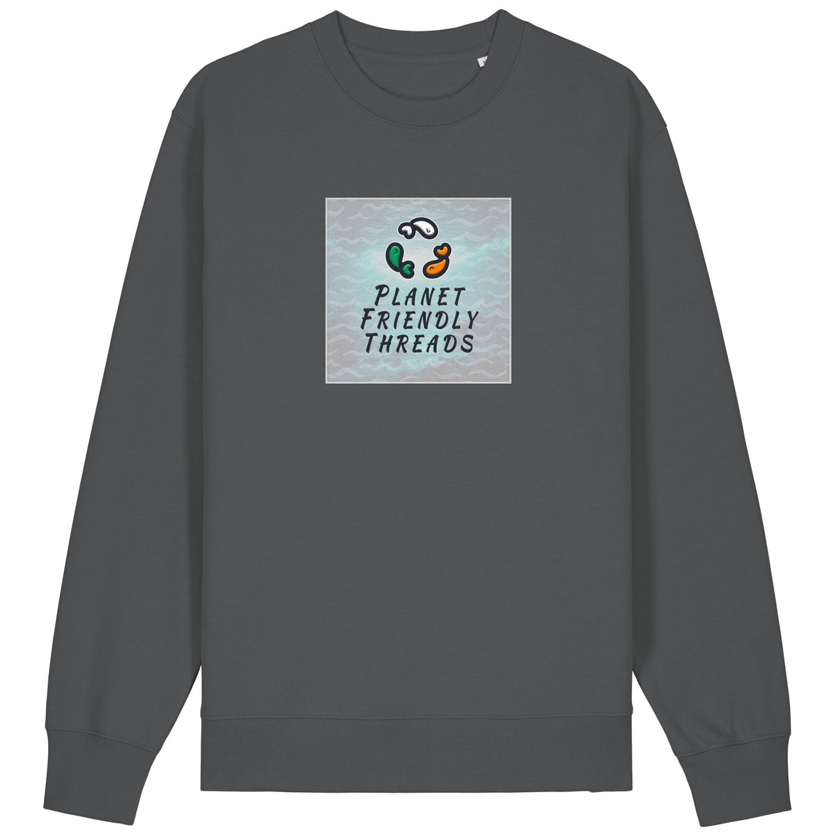 PFT Logo - SSSQUARE - Light Ocean | Jumper | Adult | Crewneck | 350gsm Medium Fit | Anthracite