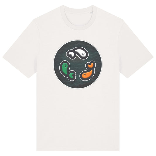 PFT Fish - Circle - Dark | T-Shirt | Adult | Crewneck Short Sleeve | 180gsm Medium Fit | Off White
