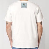 Planet Friendly Logo - Square - Ocean Light | T-Shirt | Adult | Crewneck Short Sleeve | 180gsm Medium Fit | Off White