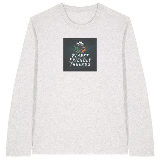 PFT Logo - dark | T-Shirt | Adult | Crewneck Long Sleeve | 180gsm Medium Fit | Cool Heather Grey