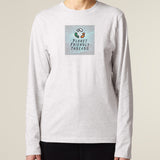 PFT Logo - SSSQUARE - Light Ocean | T-Shirt | Adult | Crewneck Long Sleeve | 180gsm Medium Fit | Cool Heather Grey