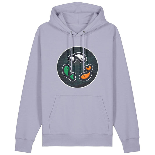 PFT Fish - Circle - Dark | Hoodie | Adult | Cosy | 350gsm Medium Fit | Lavender