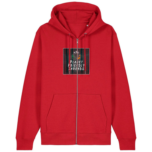 PFT Logo - dark | Hoodie | Adult | Zip | 350gsm Medium Fit | Red