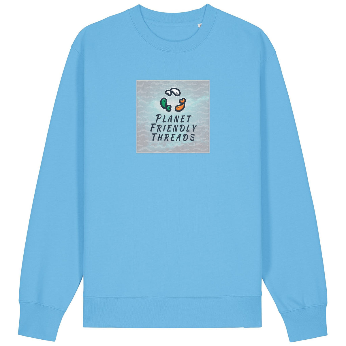 PFT Logo - SSSQUARE - Light Ocean | Jumper | Adult | Crewneck | 350gsm Medium Fit | Aqua Blue