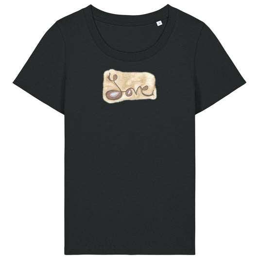 Love | T-Shirt | Adult | Ladies Short Sleeve | 155gsm Fitted | Black