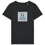 PFT Logo - SSSQUARE - Light Ocean | T-Shirt | Adult | Ladies Short Sleeve | 155gsm Fitted | Black