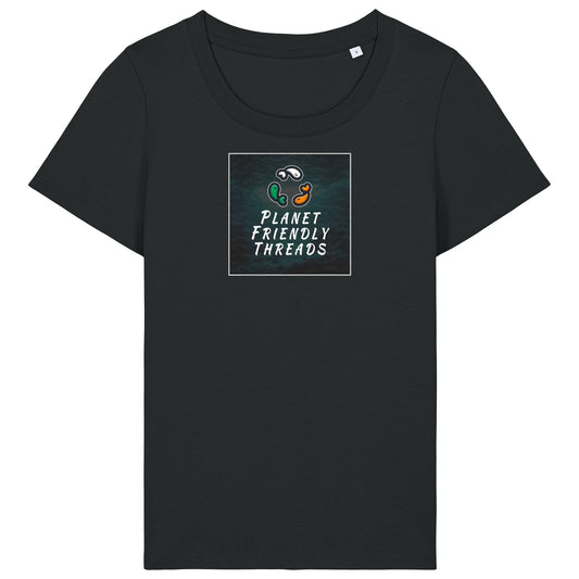 PFT Logo - dark | T-Shirt | Adult | Ladies Short Sleeve | 155gsm Fitted | Black