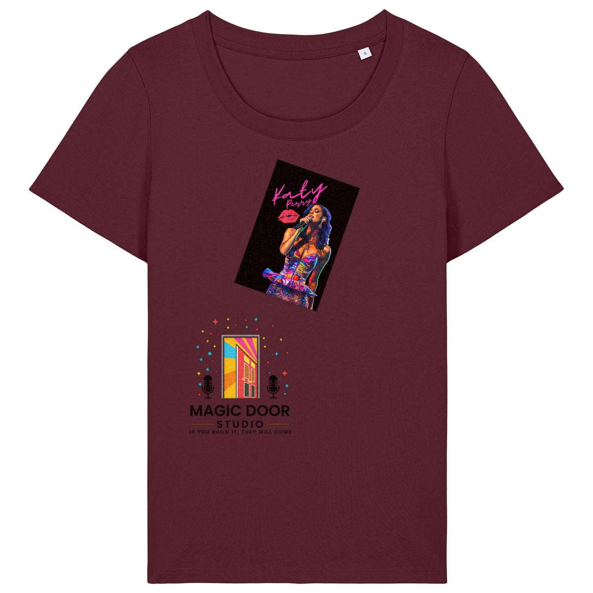 Katy Perry | T-Shirt | Adult | Ladies Short Sleeve | 155gsm Fitted | Burgundy