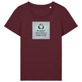 PFT Logo - SSSQUARE - Light Ocean | T-Shirt | Adult | Ladies Short Sleeve | 155gsm Fitted | Burgundy
