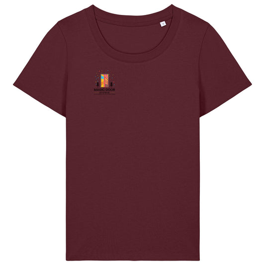 Magic Door Logo | T-Shirt | Adult | Ladies Short Sleeve | 155gsm Fitted | Burgundy