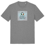 PFT Logo - SSSQUARE - Light Ocean | T-Shirt | Adult | Crewneck Short Sleeve | 180gsm Medium Fit | Mid Heather Grey