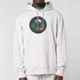 PFT Fish - Circle - Dark | Hoodie | Adult | Cosy | 350gsm Medium Fit | Cool Heather Grey
