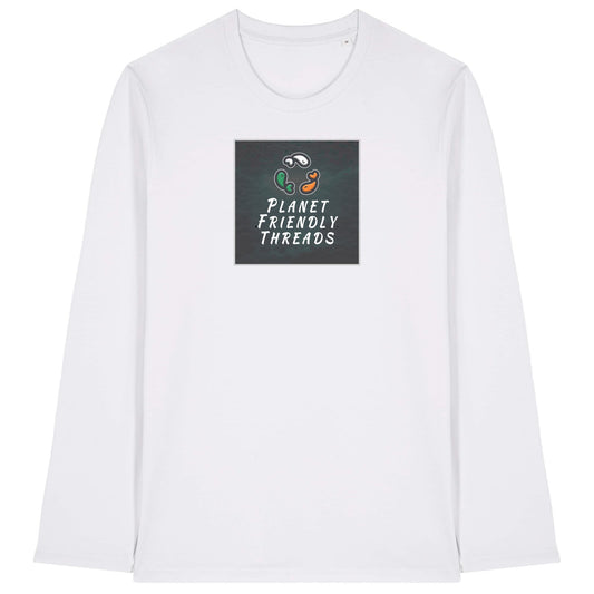 PFT Logo - dark | T-Shirt | Adult | Crewneck Long Sleeve | 180gsm Medium Fit | White