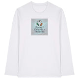 PFT Logo - SSSQUARE - Light Ocean | T-Shirt | Adult | Crewneck Long Sleeve | 180gsm Medium Fit | White
