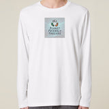 PFT Logo - SSSQUARE - Light Ocean | T-Shirt | Adult | Crewneck Long Sleeve | 180gsm Medium Fit | White