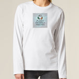 PFT Logo - SSSQUARE - Light Ocean | T-Shirt | Adult | Crewneck Long Sleeve | 180gsm Medium Fit | White