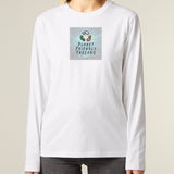 PFT Logo - SSSQUARE - Light Ocean | T-Shirt | Adult | Crewneck Long Sleeve | 180gsm Medium Fit | White