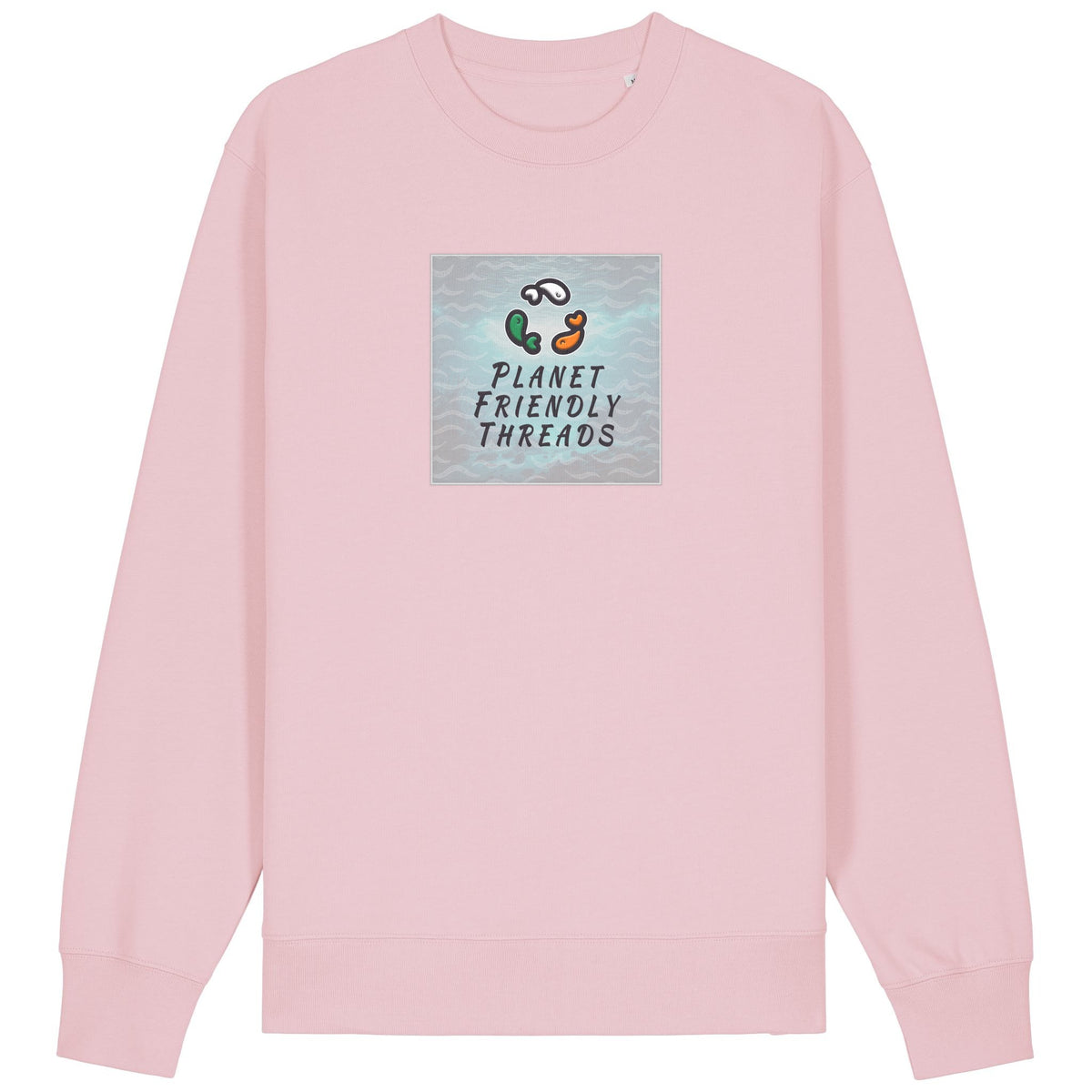 PFT Logo - SSSQUARE - Light Ocean | Jumper | Adult | Crewneck | 350gsm Medium Fit | Cotton Pink