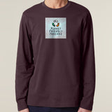 PFT Logo - SSSQUARE - Light Ocean | T-Shirt | Adult | Crewneck Long Sleeve | 180gsm Medium Fit | Red Brown