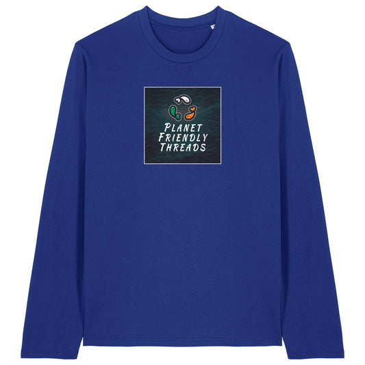 PFT Logo - dark | T-Shirt | Adult | Crewneck Long Sleeve | 180gsm Medium Fit | Worker Blue