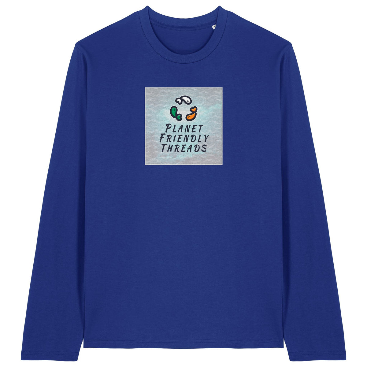 PFT Logo - SSSQUARE - Light Ocean | T-Shirt | Adult | Crewneck Long Sleeve | 180gsm Medium Fit | Worker Blue