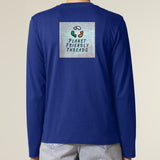 Planet Friendly Logo - Square - Ocean Light | T-Shirt | Adult | Crewneck Long Sleeve | 180gsm Medium Fit | Worker Blue