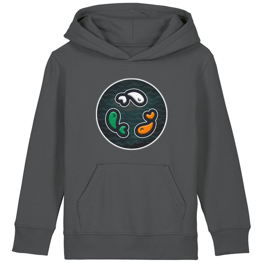 PFT Fish - Circle - Dark | Hoodie | Kids | Cosy | 300gsm Medium Fit | Anthracite