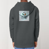 Planet Friendly Logo - Square - Ocean Light | Hoodie | Kids | Cosy | 300gsm Medium Fit | Anthracite