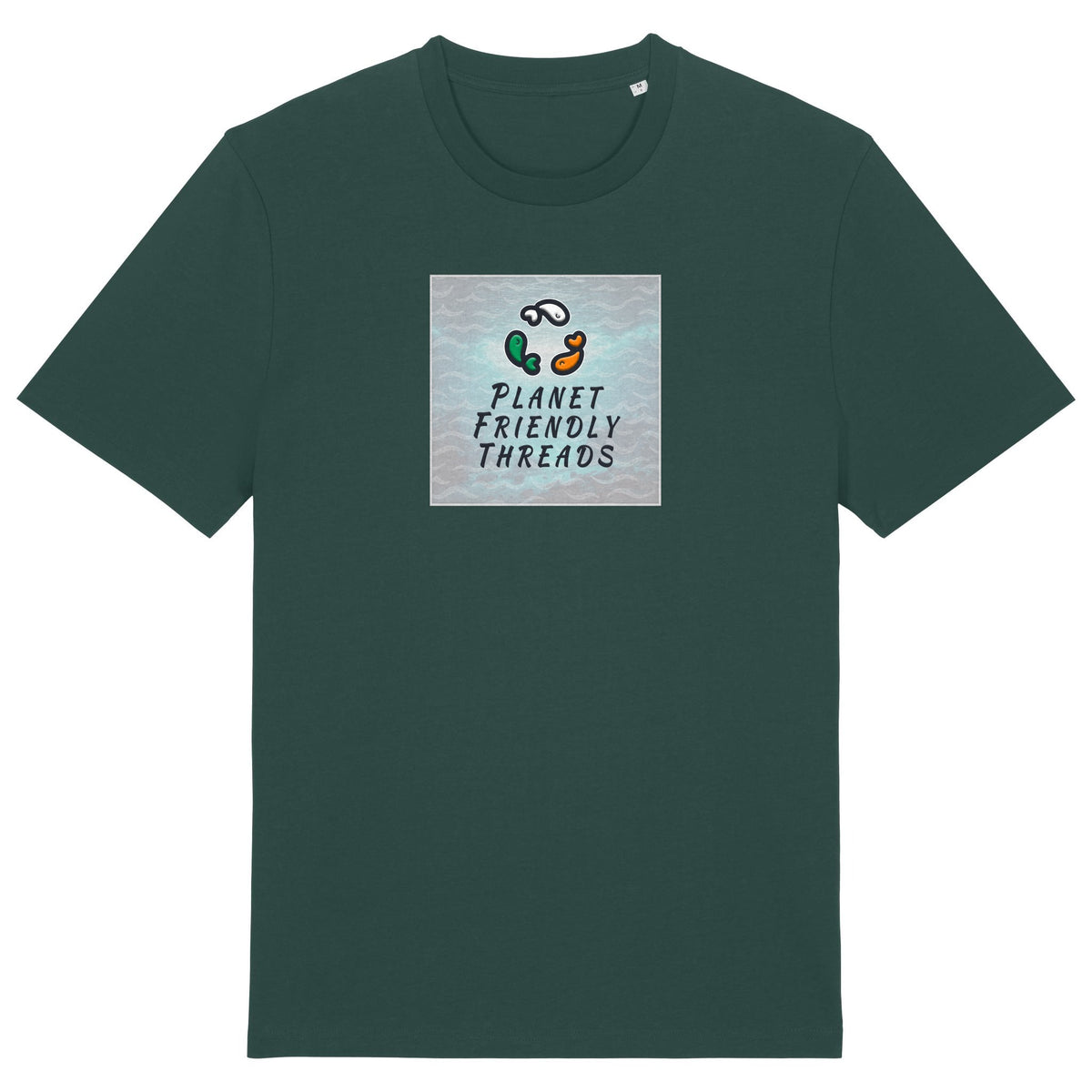 PFT Logo - SSSQUARE - Light Ocean | T-Shirt | Adult | Crewneck Short Sleeve | 180gsm Medium Fit | Glazed Green