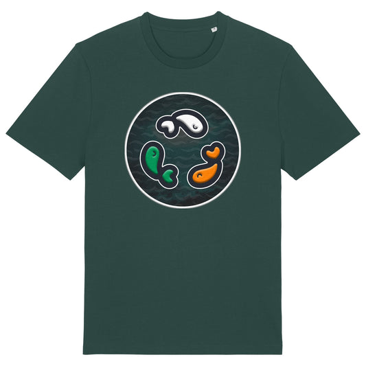 PFT Fish - Circle - Dark | T-Shirt | Adult | Crewneck Short Sleeve | 180gsm Medium Fit | Glazed Green