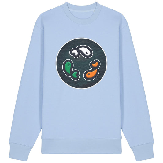 PFT Fish - Circle - Dark | Jumper | Adult | Crewneck | 350gsm Medium Fit | Blue Soul