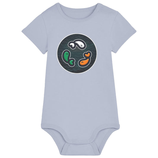 PFT Fish - Circle - Dark | Other | Baby | Onesie | 210gsm Fitted | Serene Blue
