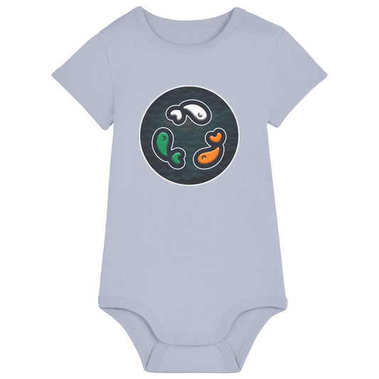 PFT Fish - Circle - Dark | Other | Baby | Onesie | 210gsm Fitted | Serene Blue