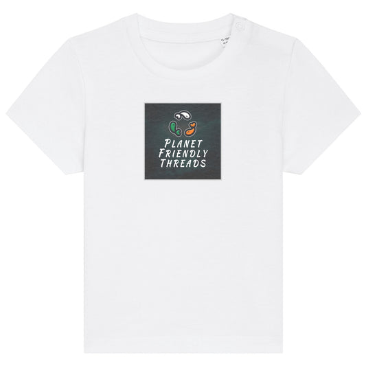 PFT Logo - dark | T-Shirt | Baby | Crewneck Short Sleeve | 155gsm Medium Fit | White