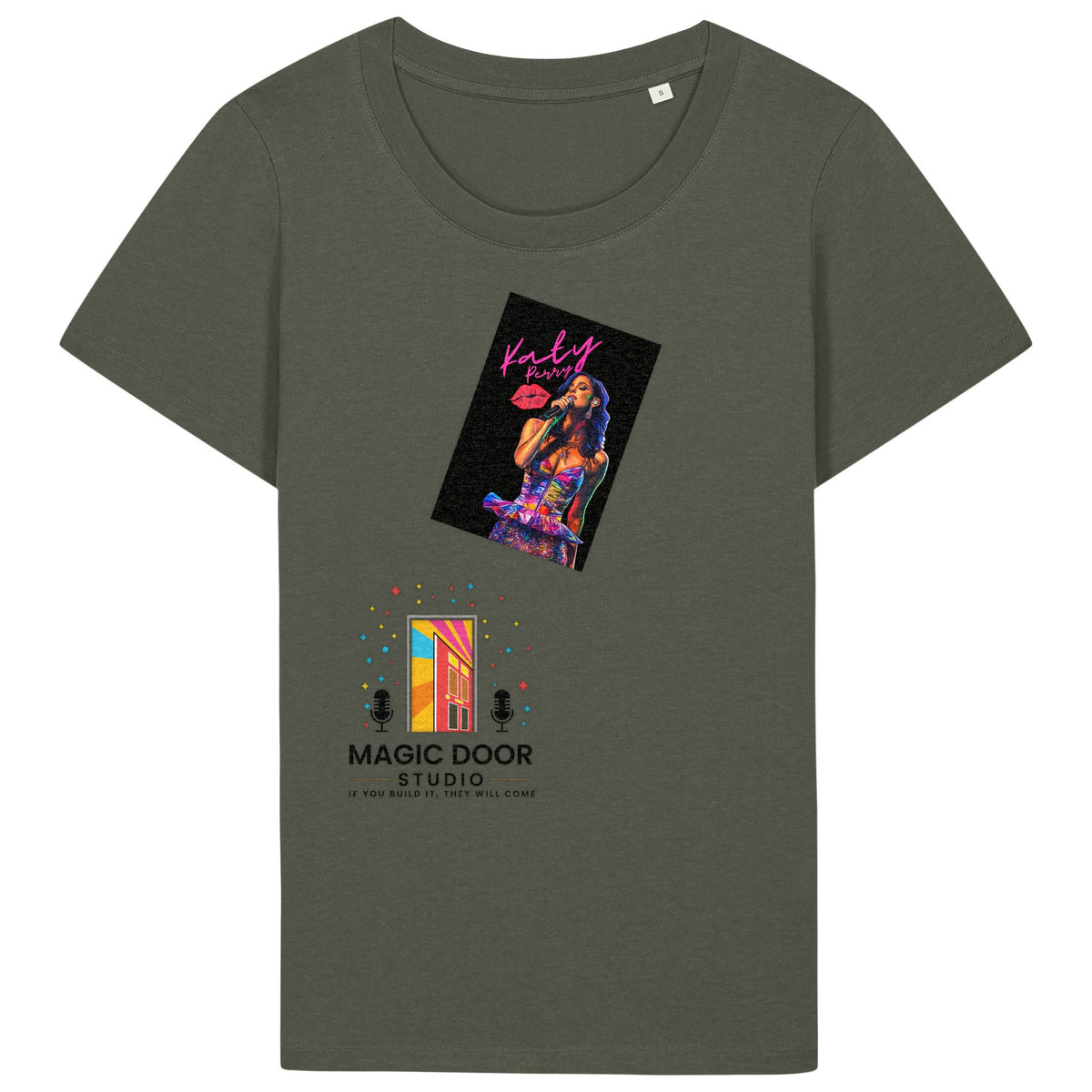 Katy Perry | T-Shirt | Adult | Ladies Short Sleeve | 155gsm Fitted | Khaki