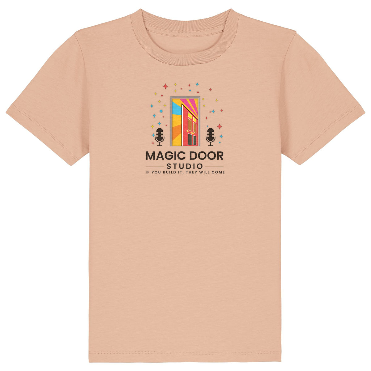 Magic Door Logo | T-Shirt | Kids | Crewneck Short Sleeve | 155gsm Medium Fit | Fraiche Peche