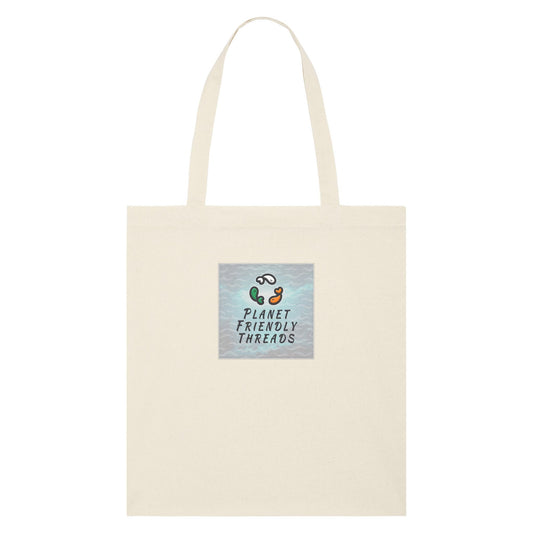 Planet Friendly Logo - Square - Ocean Light | Other | Adult | Tote Bag | 160gsm | Natural Raw