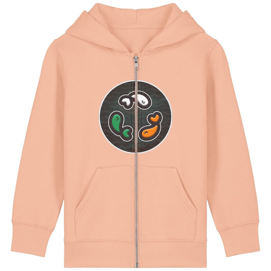 PFT Fish - Circle - Dark | Hoodie | Kids | Zip | 300gsm Medium Fit | Fraiche Peche