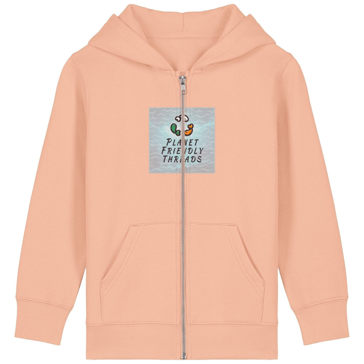 PFT Logo - SSSQUARE - Light Ocean | Hoodie | Kids | Zip | 300gsm Medium Fit | Fraiche Peche