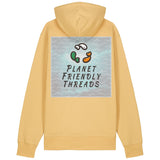 Planet Friendly Logo - Square - Ocean Light | Hoodie | Adult | Cosy | 350gsm Medium Fit | Nispero