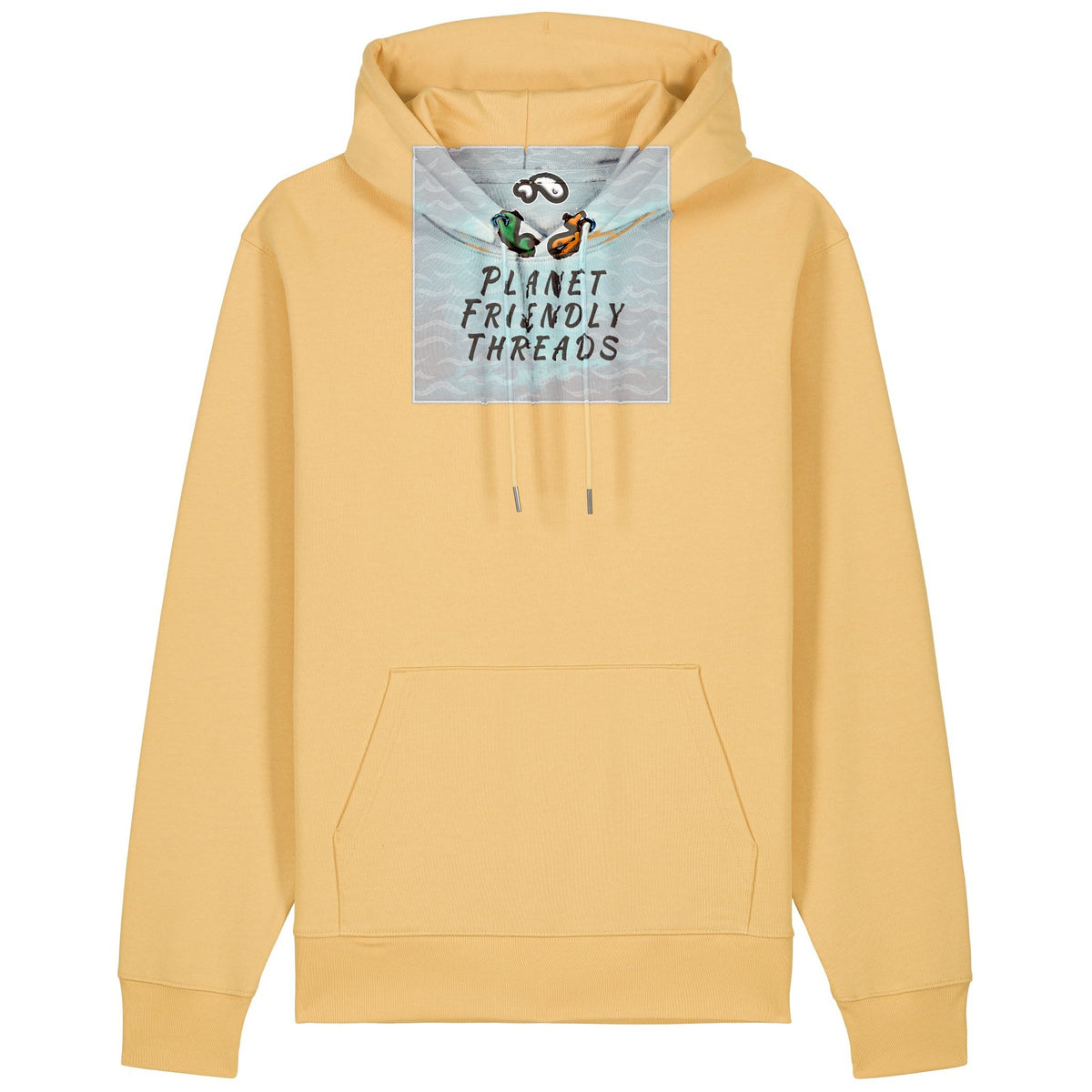 Planet Friendly Logo - Square - Ocean Light | Hoodie | Adult | Cosy | 350gsm Medium Fit | Nispero