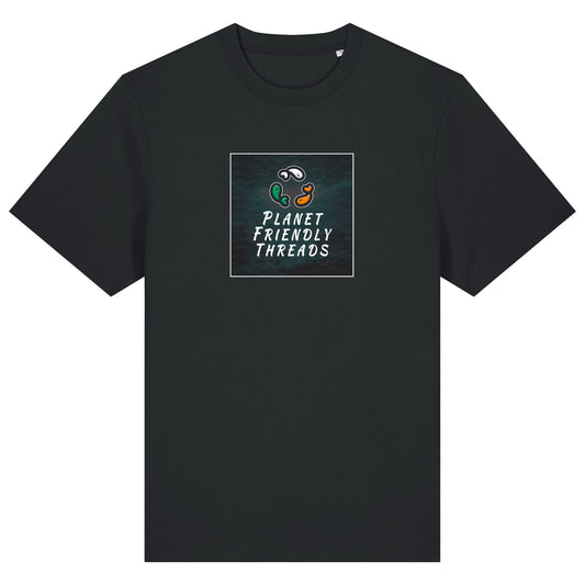 PFT Logo - dark | T-Shirt | Adult | Crewneck Short Sleeve | 215gsm Relaxed Fit | Black
