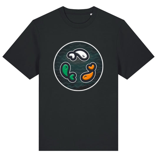 PFT Fish - Circle - Dark | T-Shirt | Adult | Crewneck Short Sleeve | 215gsm Relaxed Fit | Black