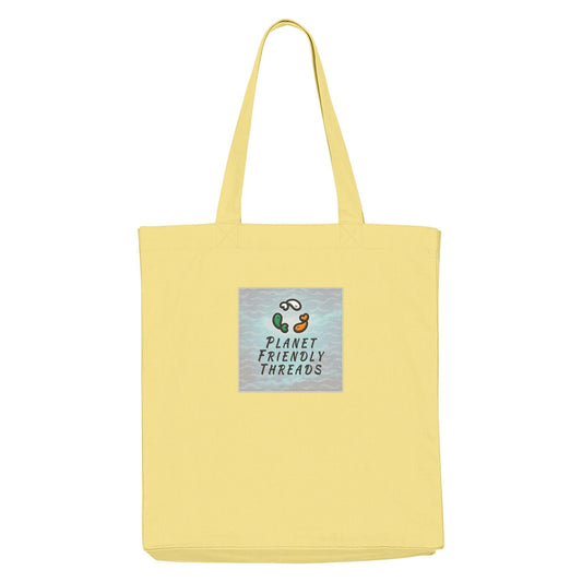 Planet Friendly Logo - Square - Ocean Light | Other | Adult | Tote Bag | 220gsm | Viva Yellow
