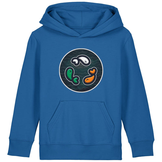 PFT Fish - Circle - Dark | Hoodie | Kids | Cosy | 300gsm Medium Fit | Royal Blue