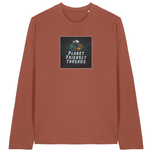 PFT Logo - dark | T-Shirt | Adult | Crewneck Long Sleeve | 180gsm Medium Fit | Heritage Brown