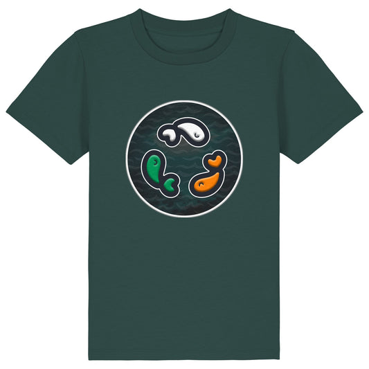 PFT Fish - Circle - Dark | T-Shirt | Kids | Crewneck Short Sleeve | 155gsm Medium Fit | Glazed Green