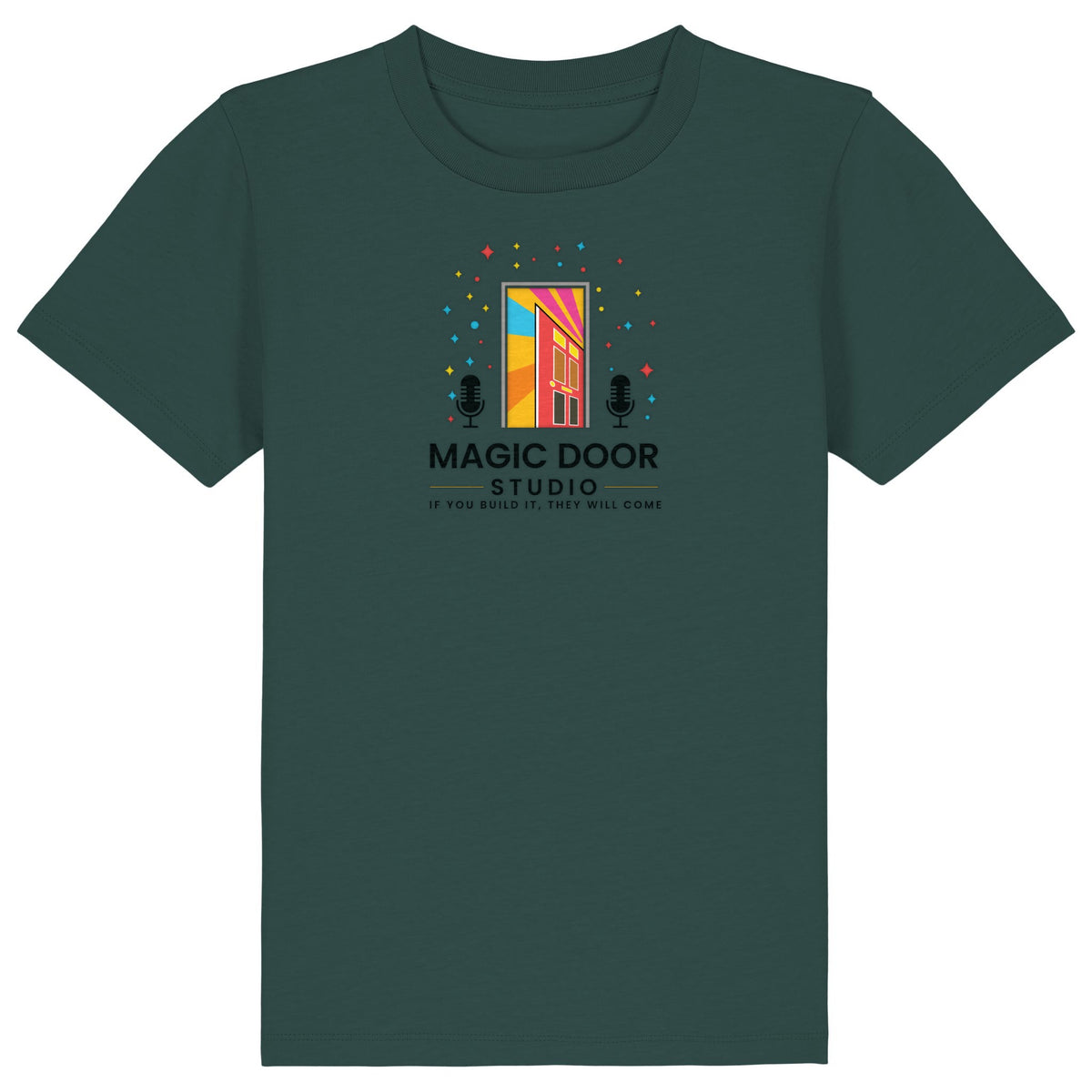 Magic Door Logo | T-Shirt | Kids | Crewneck Short Sleeve | 155gsm Medium Fit | Glazed Green
