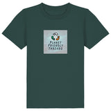 PFT Logo - SSSQUARE - Light Ocean | T-Shirt | Kids | Crewneck Short Sleeve | 155gsm Medium Fit | Glazed Green